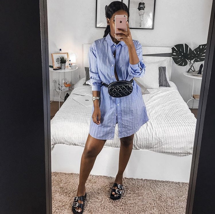 how to style an oversize shirt dress