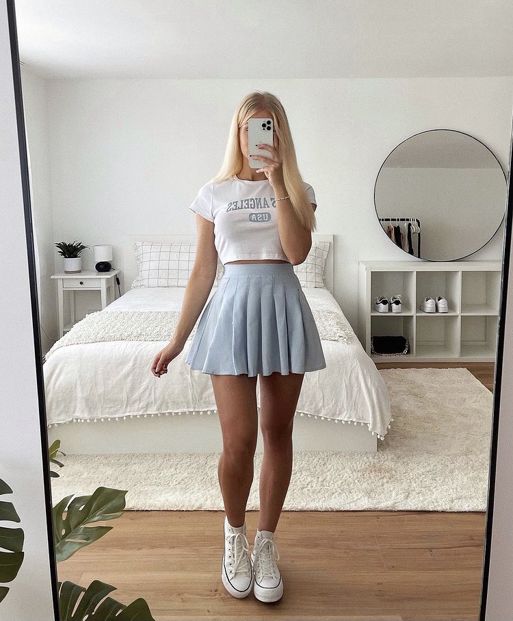 tennis skirt back to school outfit